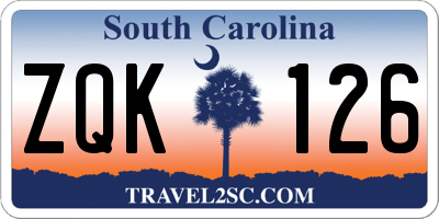 SC license plate ZQK126