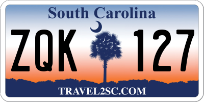 SC license plate ZQK127