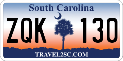SC license plate ZQK130