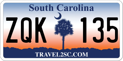 SC license plate ZQK135