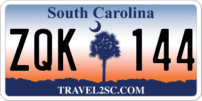 SC license plate ZQK144