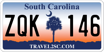 SC license plate ZQK146