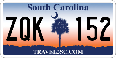 SC license plate ZQK152