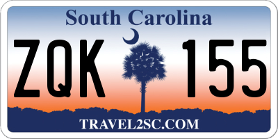SC license plate ZQK155