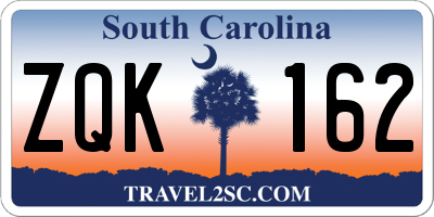 SC license plate ZQK162