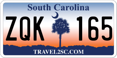 SC license plate ZQK165