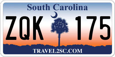 SC license plate ZQK175