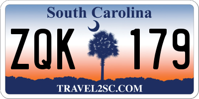 SC license plate ZQK179