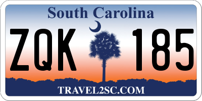 SC license plate ZQK185