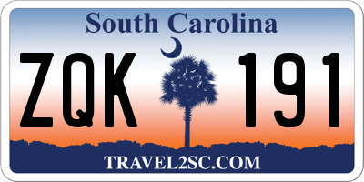 SC license plate ZQK191