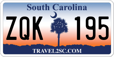 SC license plate ZQK195
