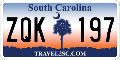 SC license plate ZQK197