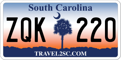 SC license plate ZQK220