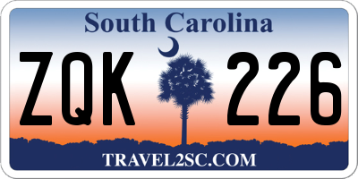 SC license plate ZQK226