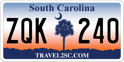 SC license plate ZQK240