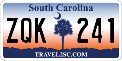 SC license plate ZQK241