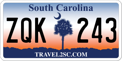 SC license plate ZQK243