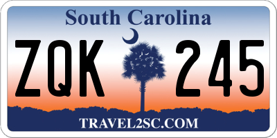 SC license plate ZQK245