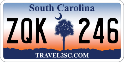 SC license plate ZQK246