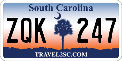 SC license plate ZQK247