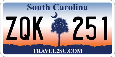 SC license plate ZQK251