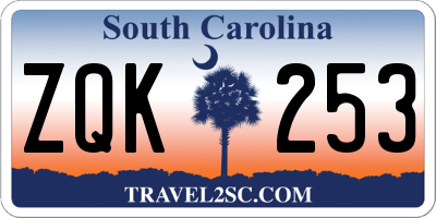 SC license plate ZQK253