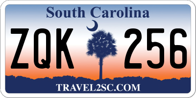 SC license plate ZQK256