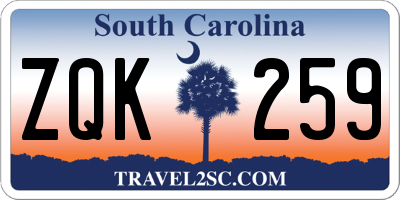 SC license plate ZQK259