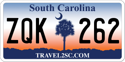 SC license plate ZQK262