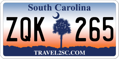 SC license plate ZQK265
