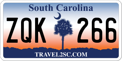 SC license plate ZQK266