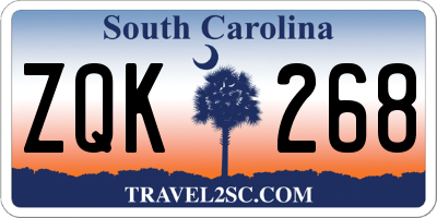 SC license plate ZQK268