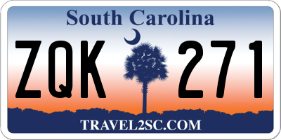 SC license plate ZQK271