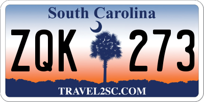 SC license plate ZQK273