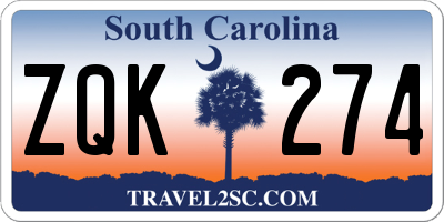 SC license plate ZQK274