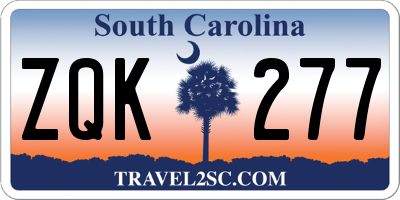 SC license plate ZQK277
