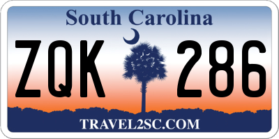 SC license plate ZQK286