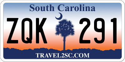 SC license plate ZQK291