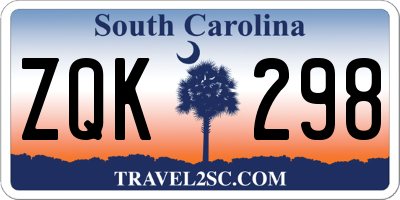 SC license plate ZQK298