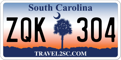 SC license plate ZQK304