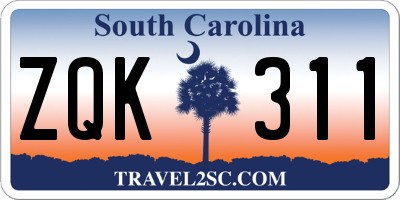 SC license plate ZQK311
