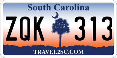 SC license plate ZQK313