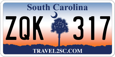 SC license plate ZQK317