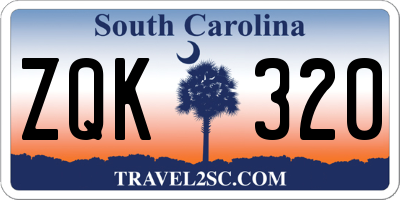 SC license plate ZQK320
