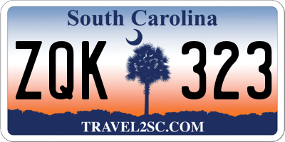 SC license plate ZQK323