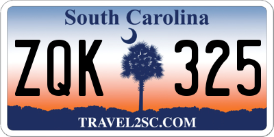 SC license plate ZQK325