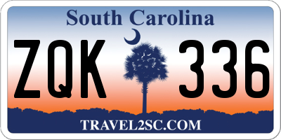 SC license plate ZQK336