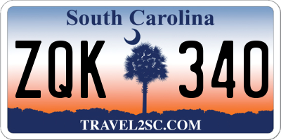 SC license plate ZQK340