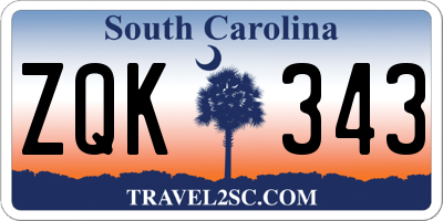 SC license plate ZQK343