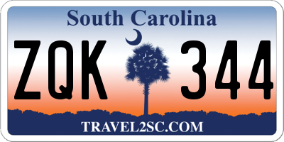 SC license plate ZQK344